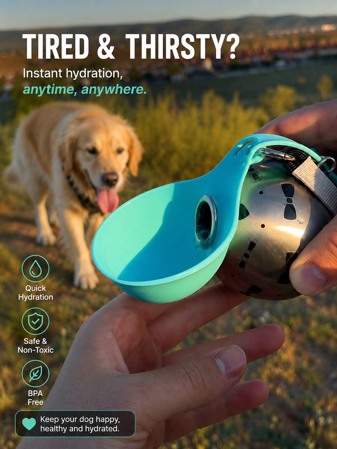 SuperDesign Portable Dog Water Bottle