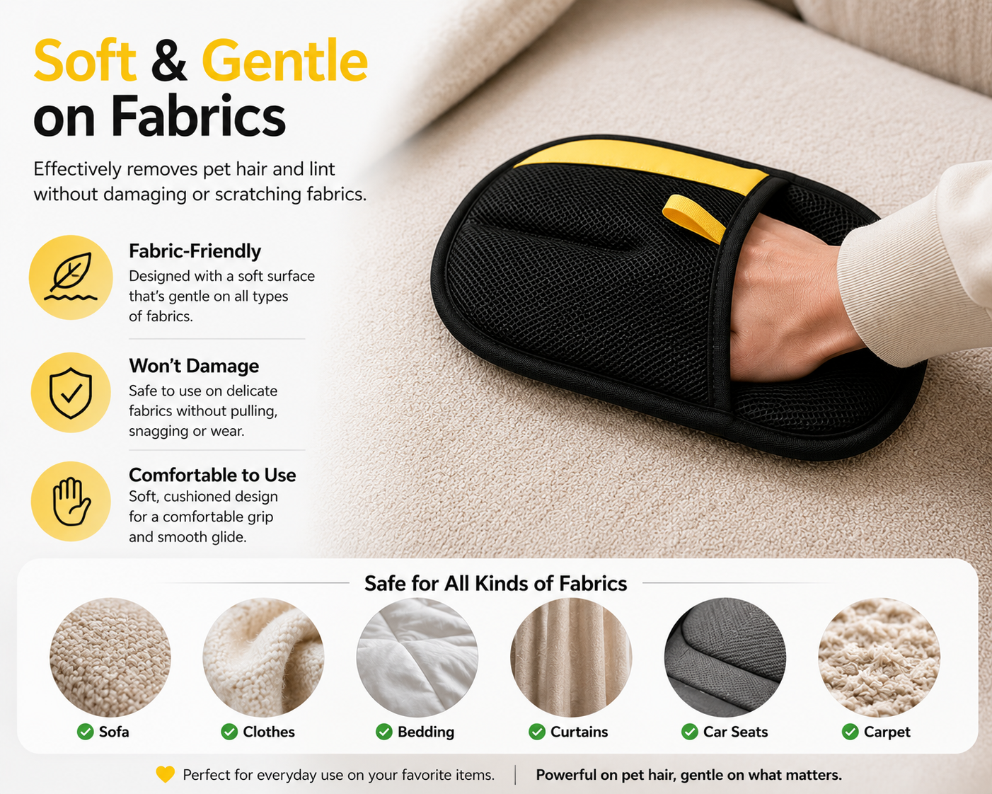 Reusable Pet Hair Remover Mitt